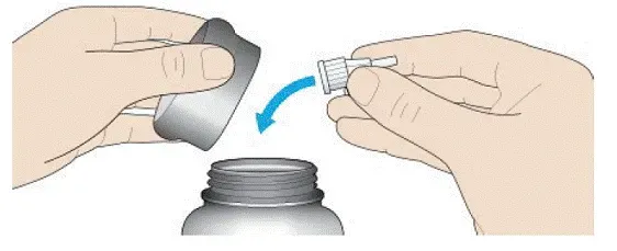 Throw away the used needle in a puncture resistant container - Illustration