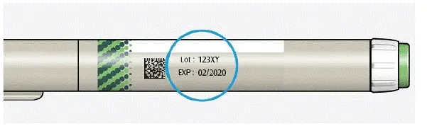 Do not use your pen after the expiration date printed on the label - Illustration