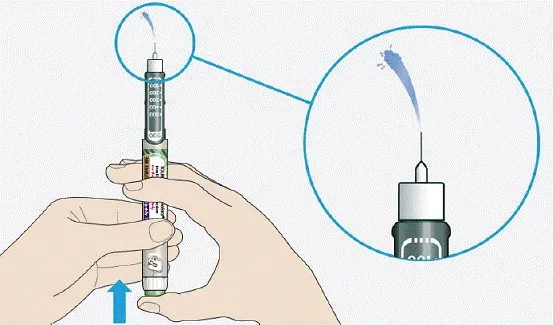 Press the injection button all the way in - Illustration