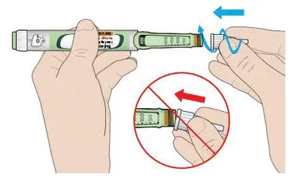 Keep the needle straight and screw it onto the pen until fixed - Illustration