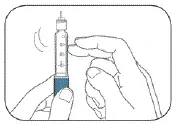 Push the Plunger all the way in. This puts air into the vial - Illustration