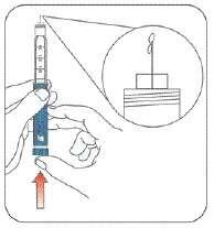 Turn the vial and syringe upside down and slowly pull the Plunger down until the Plunger - Illustration