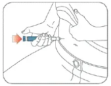Push down on the Plunger to inject your dose - Illustration