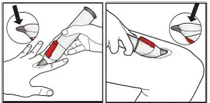 Use the spreading surfaces of the applicator head - Illustration