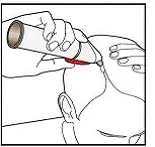 Use applicator nozzle to apply to scalp and hairline - Illustration