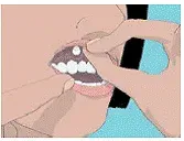 Place the flat side of SITAVIG on your dry fingertip - Illustration