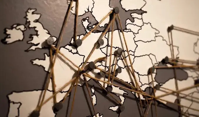 um mapa de viagem para planejar uma viagem à Europa