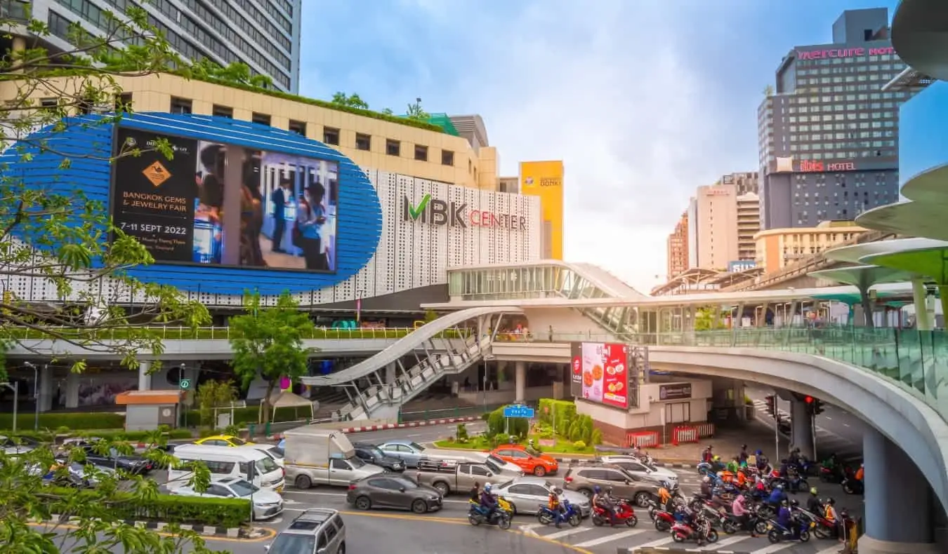 Extérieur du centre commercial MBK à Bangkok, Thaïlande