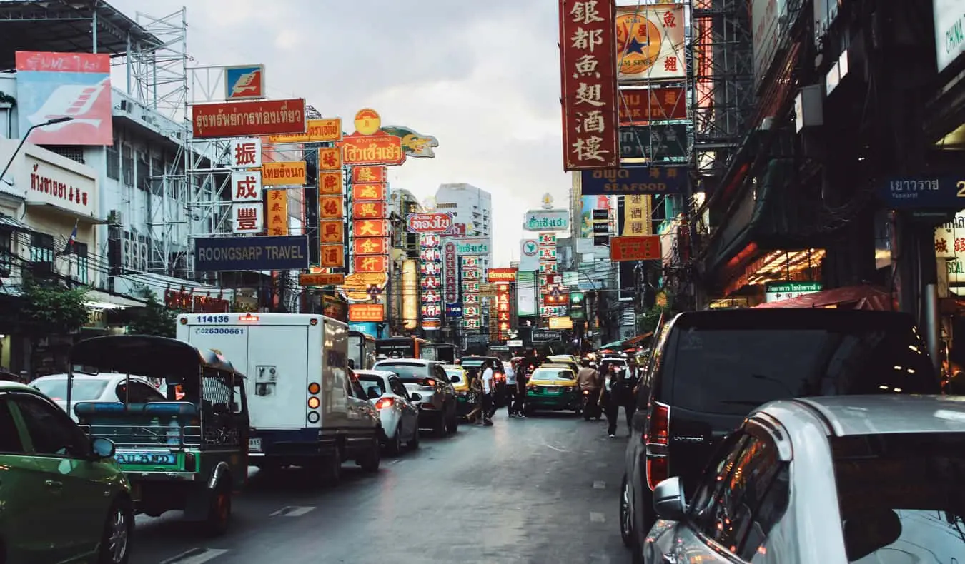 Un quartier chinois animé à Bangkok, Thaïlande