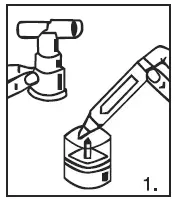 Twist the cap completely off the vial and squeeze all the medicine into the nebulizer medicine cup - Illustration