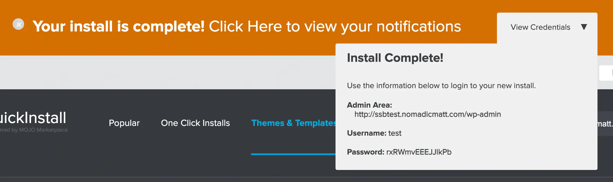 Installation complète de WordPress