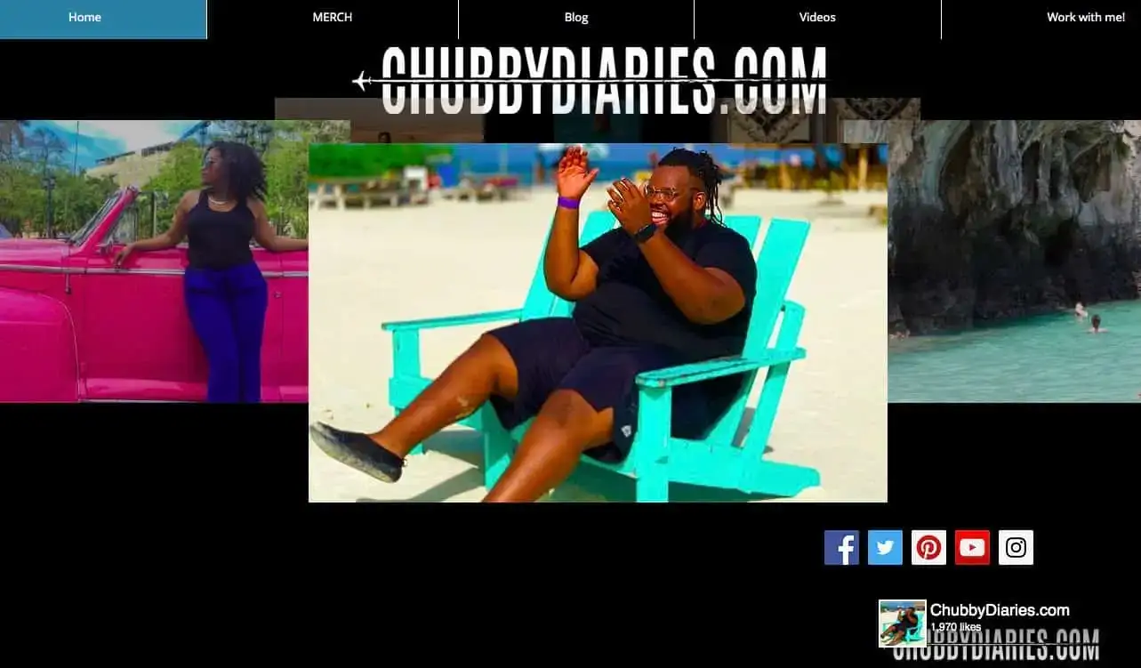 Page d'accueil du blog de voyage Chubby Diaries