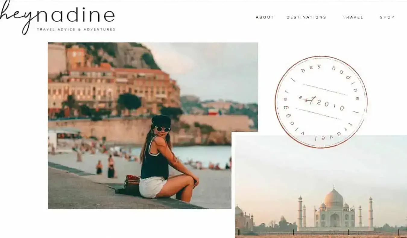 capture d'écran du site Web Hey Nadine