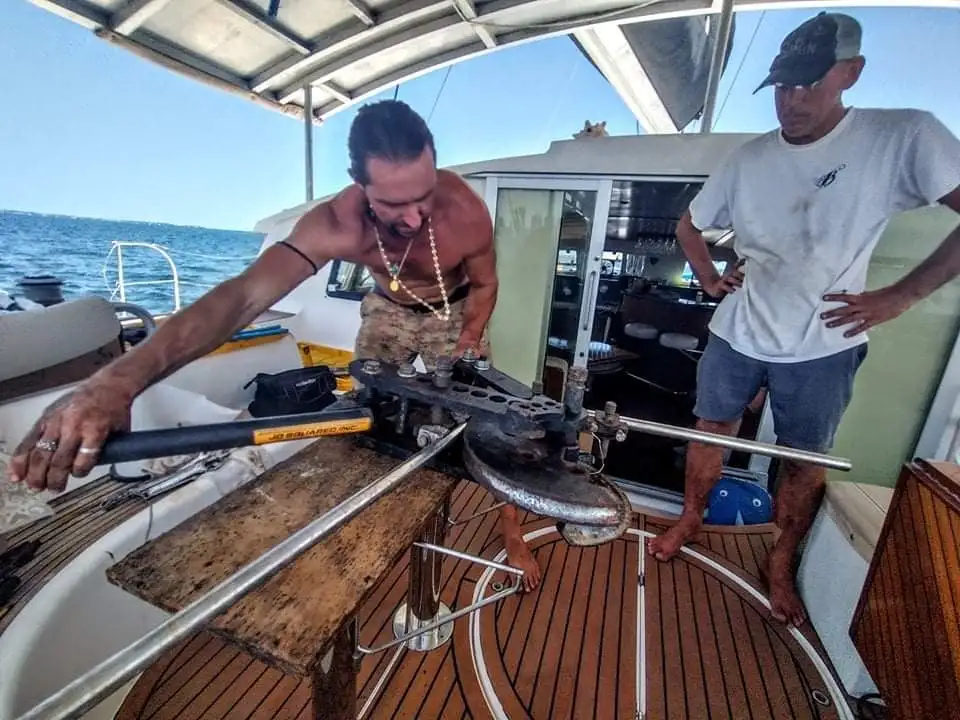 preparação do sistema de barco