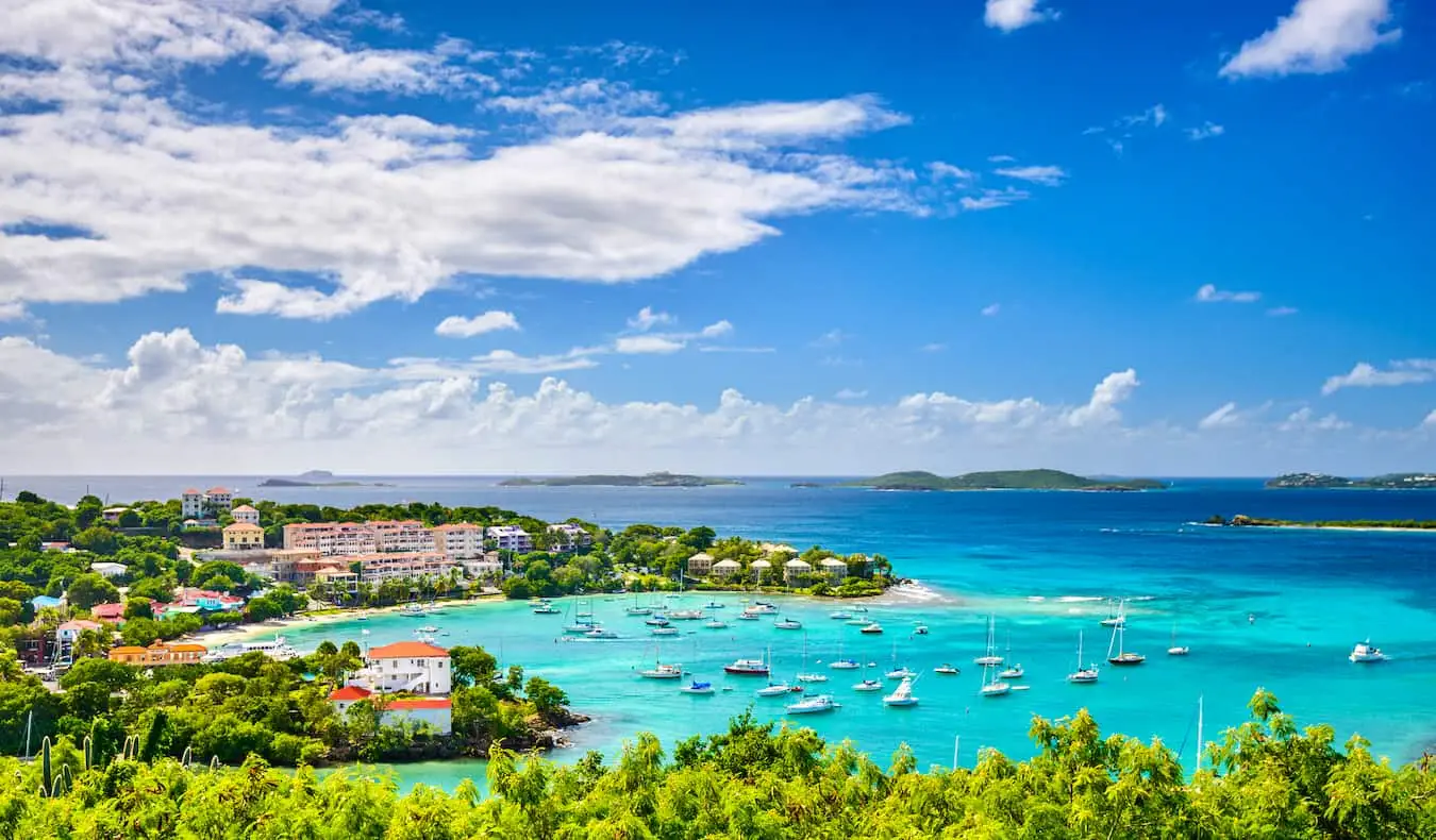 Com vista para a praia e costa de St. Croix nas Ilhas Virgens