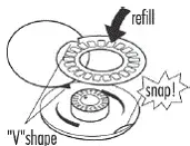 Press the refill down - Illustration