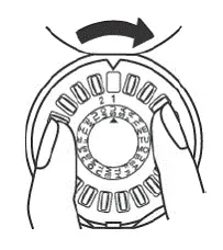 To take pill 2 turn the dial on your DIALPAK in a clockwise direction - Illustration