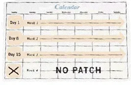 ORTHO EVRA application calender - Illustration