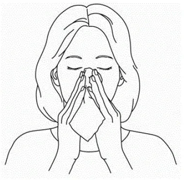 Gently blow your nose to clear nostrils - Illustration