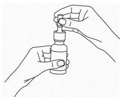 Wipe the spray tip with a clean tissue or cloth. Put the dust cap back on the spray pump tip of the bottle - Illustration