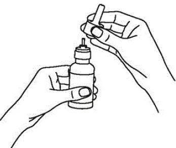 Remove the dust cap and then gently pull upward on the spray pump unit to remove it from the bottle - Illustration