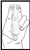 Hold spray pump bottle upright - Illustration
