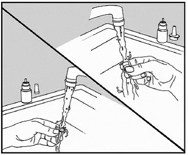 Wash the dust cap and applicator - Illustration