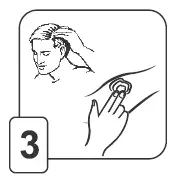 Using your fingertips gently massage a thin layer of OLUX Foam into the affected skin areas 2 - Illustration