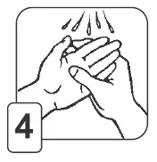 Using your fingertips gently massage a thin layer of OLUX Foam into the affected skin areas - Illustration