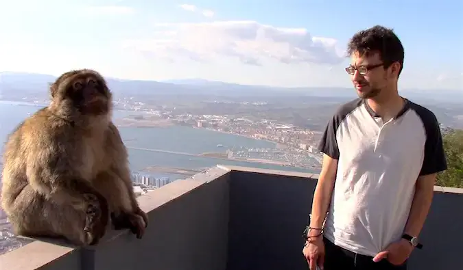 Dan au sommet du rocher de Gibraltar