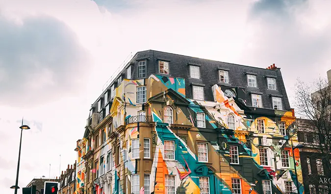 graffiti em um prédio em Shoreditch, Londres