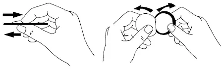 Slide the protective liner sideways - Illustration