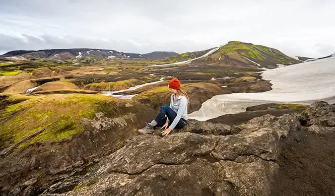 Kristin Addis en randonnée en Islande