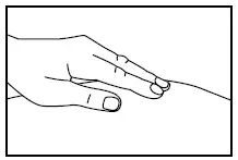 Pull the needle out of the skin and press on the injection site - Illustration