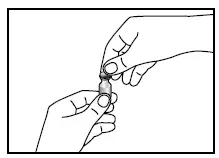 Using your thumb flip the orange plastic cap off the GlucaGen vial - Illustration