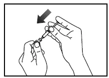 Slowly push the plunger down until the syringe is empty - Illustration