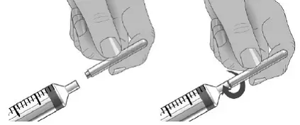 Using aseptic technique attach each needle to the syringe tip - Illustration