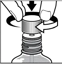 Place the child-resistant cap back on the bottle and store in an upright position - Illustration