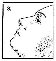 Sit or stand comfortably with your head tilted back - Illustration