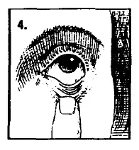 Open eyes look up and draw the lower lid o f your eye down gently with your index finger - Illustration