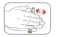 Gently roll the Pen between your hands 10 times - Illustration