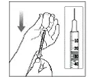Turn the vial and syringe upside down - Illustration