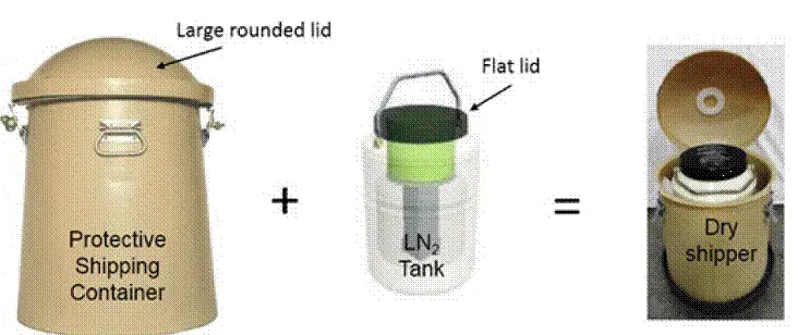 Dry shipper components and configuration Formula - Illustration
