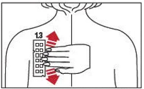 Position test Panel 1.3 on the patient’s back - Illustration