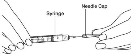 Carefully remove the needle cap - Illustration