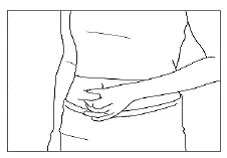 Hold the skin between your thumb and index finger - Illustration