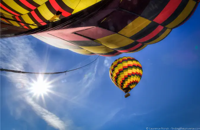 Blændende billede af luftballoner i Napa Valley, Californien