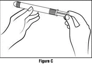Insert the plunger into the open end of the applicator - Illustration