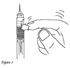 Gently tap the cartridge so that air bubbles float to the top of the solution - Illustration