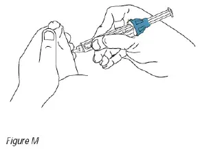Hold the injection device as shown - Illustration